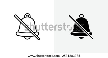 Notification off vecor icon set. Stock vector illustrator. EPS 10