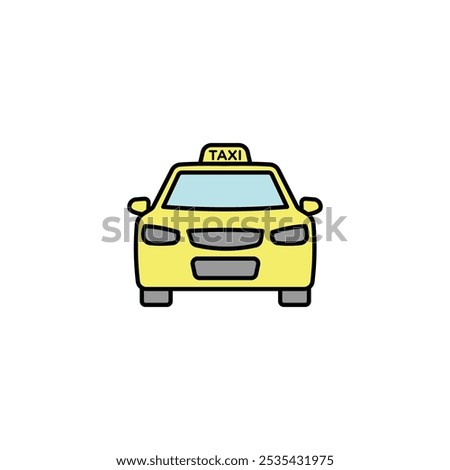 Taxi colored vector icon on white background