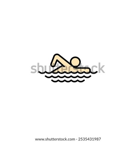 Swimming colored vector icon on white background