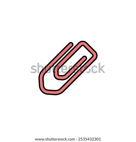 Paperclip colored vector icon on white background