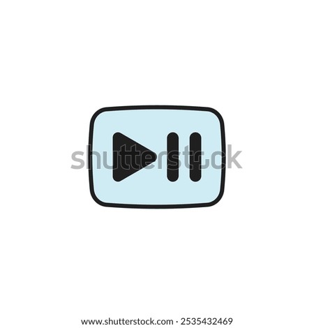 Play pause colored vector icon on white background