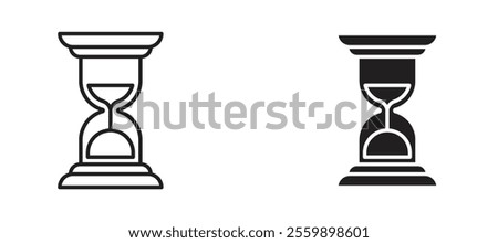 Sand clock Icon set in black color for ui designs