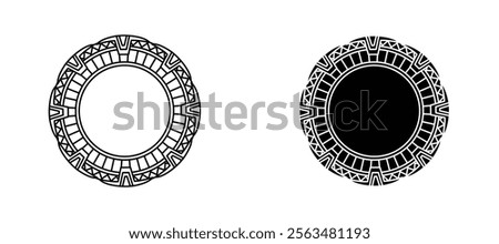 Stargate icons in outline and fill. vector illustration for ui.