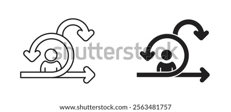 Scrum master icons in outline and fill. vector illustration for ui.