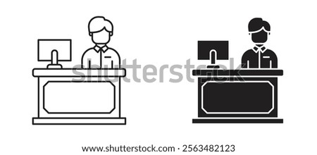 Reception icons in outline and fill. vector illustration for ui.