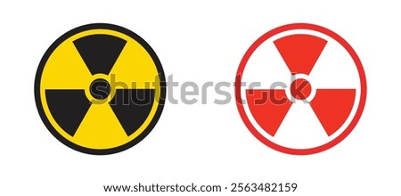 Radioactive icons in outline and fill. vector illustration for ui.