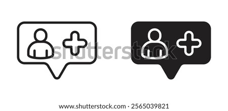 Follower icons in outline and fill. vector illustration for ui.