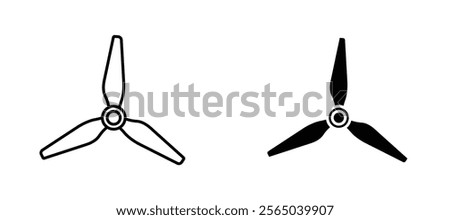 Airscrew icons in outline and fill. vector illustration for ui.