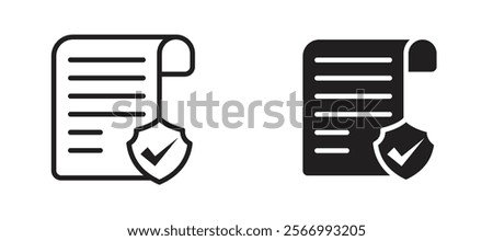 Contract Coverage icons in outline and fill. vector illustration for ui.