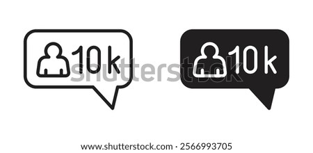 Followers icons in outline and fill. vector illustration for ui.