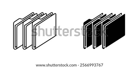 Files icons in outline and fill. vector illustration for ui.