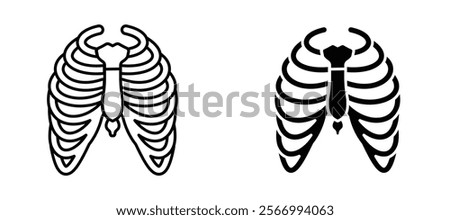 Human Ribs icons in outline and fill. vector illustration for ui.