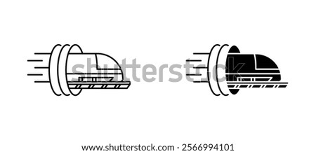 Hyperloop icons in outline and fill. vector illustration for ui.