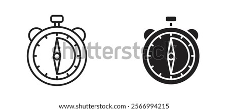 Half hour icons in outline and fill. vector illustration for ui.