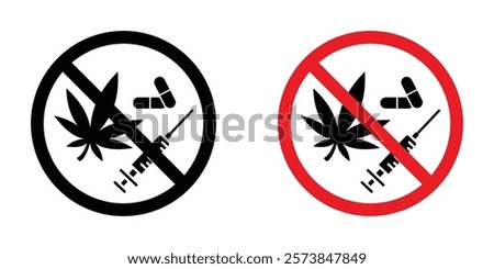 No drugs signs vector set