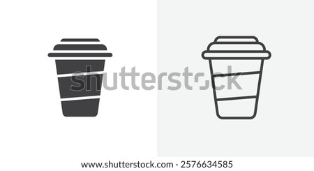 Togo Cup icon set in black flat solid and outlined style.