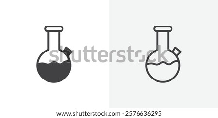 Bong icon set in black flat solid and outlined style.