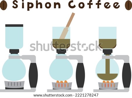 Various illustration sets of siphon coffee