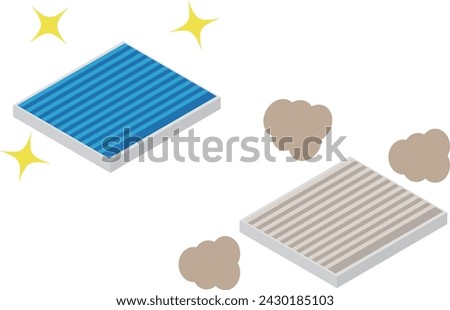 Isometric car air conditioner filter image material