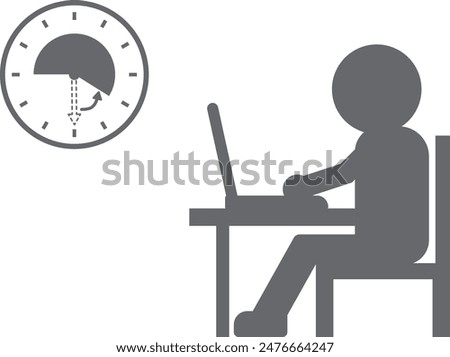 Simple image icon of short working hours