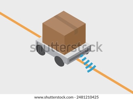 Isometric AVG (automated guided vehicle) image material