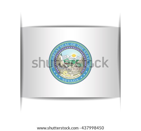 Seal of the state of Nevada. Vector illustration of a stylized seal. The slit in the paper with shadows. Element for infographics.