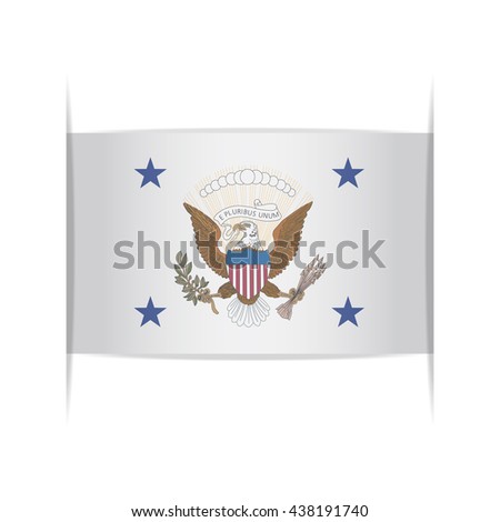 Flag of the Vice President of the United States. Vector illustration of a stylized flag. The slit in the paper with shadows. Element for infographics.