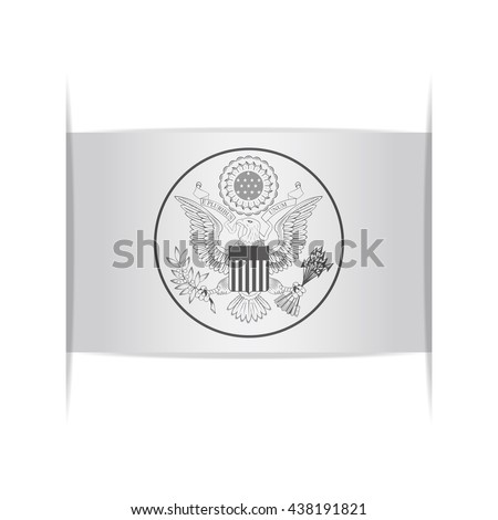 Great Seal of the United States. Vector illustration of a stylized seal. The slit in the paper with shadows. Element for infographics.