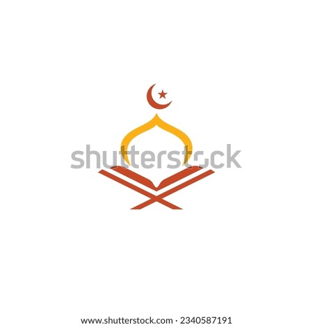 Quran Logo Design. Modern Islamic Mosque And Quran Logo