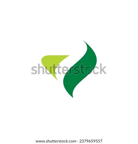 V Leaf Logo Vector. Letter V Logo Design