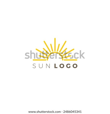 Sun vector logo design. horizon logo