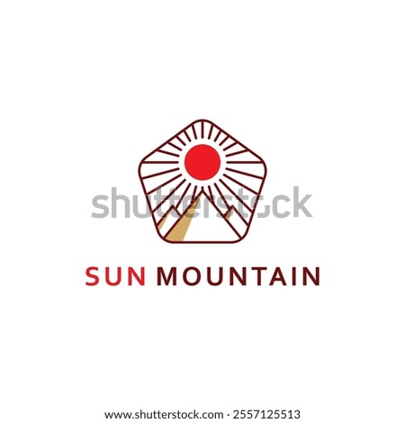 Sun Mountain Logo Design. Sunshine Icon