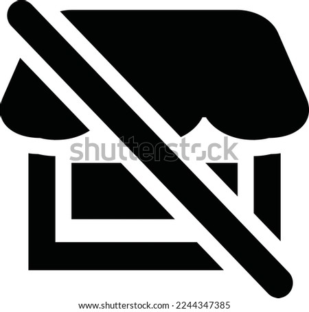 store slash Icon. Flat style design isolated on white background. Vector illustration