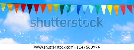 Similar – Image, Stock Photo Pennant chain with sky and clouds