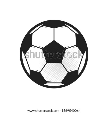 Soccer ball icon. Flat vector illustration in black on white background.