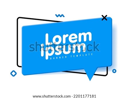 3d Speech Bubble Shape with shadow. Vector chat box banner. Sticker, tag, badge template with space for text. Abstract shape background.