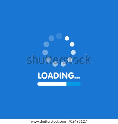 System software update and upgrade concept. Loading process screen. Vector illustration.