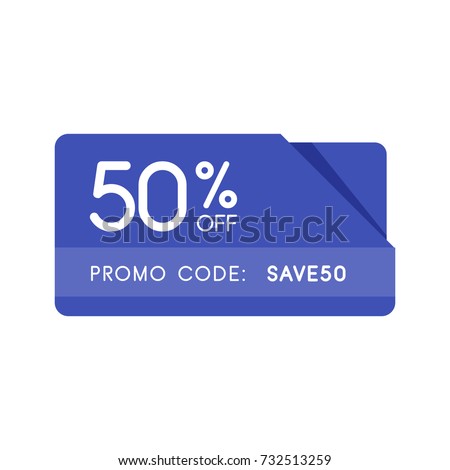 Promo code, coupon code. Flat vector badge design illustration on white background.
