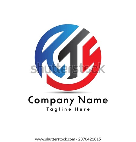 RTS letter round shape creative logo design