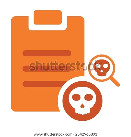 task clipboard with skull icon isolated on white background