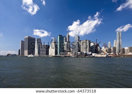 The New York City skyline at the afternoon