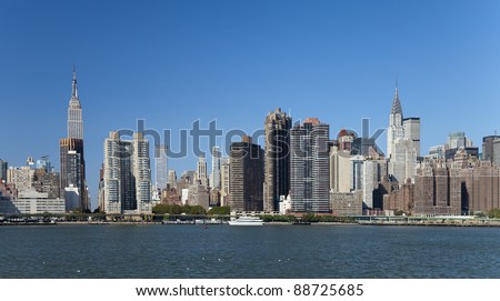 The New York City Uptown skyline at the afternoon