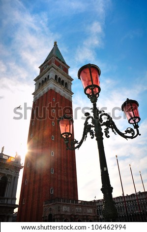 Saint Mark\'s Campanile - Campanile di San Marco in Italian, the bell tower of Saint Mark\'s Basilica in Venice, Italy