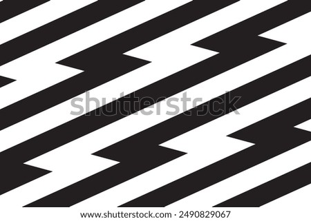 Zigzag lines wallpaper. Zig zag print. Thunder bolt background. Electricity power, flash light, jagged stripes pattern. Superhero, boom, speed or surprise cartoon effect. Vector graphic illustration.