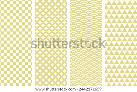 Various gold-colored Japanese pattern sets