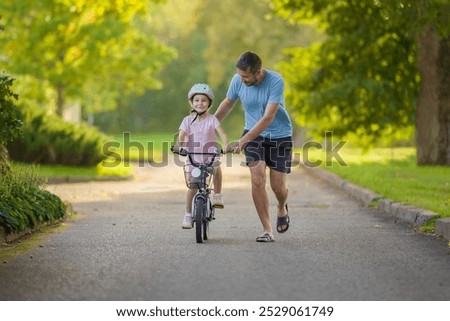 Similar – Image, Stock Photo Bicycle ride in the evening in the forest, in almost setting sunshine.