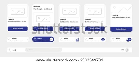 Multiple cards design Cards User Interface components and elements