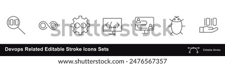 Devops Related Editable Stroke Icons Sets