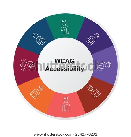 WCAG Accessibility Stroke Icon in a colorful infographics style