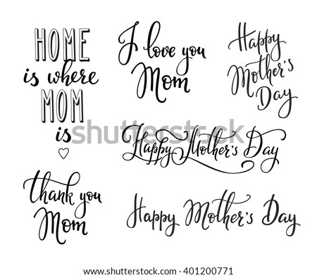 Happy Mothers Day Simple Lettering. Calligraphy Postcard Or Poster ...